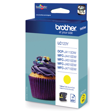 Brother inktcartridge, 600 pagina's, OEM LC-123Y, geel