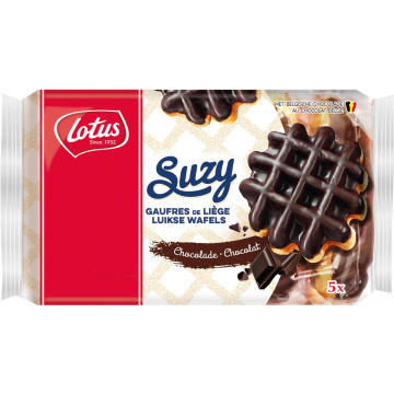 Lotus Suzy luikse wafel met chocolade, 57,6 g, pak van 5 stuks