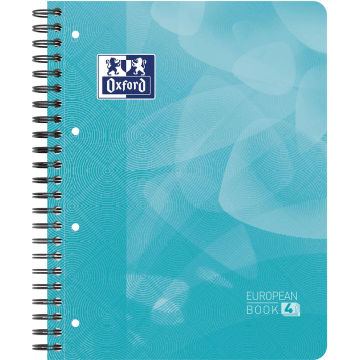 Oxford School Projectbook spiraalschrift, ft A4+, 4-gaats, gelijnd, aqua blauw