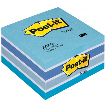 Post-it Notes, ft 76 x 76 mm, pastelblauw, blok van 450 vel