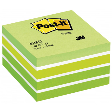 Post-It Notes kubus, ft 76 x 76 mm, pastelgroen