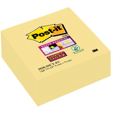 Post-it Super Sticky notes, ft 76 x 76 mm, geel, blok van 270 vel