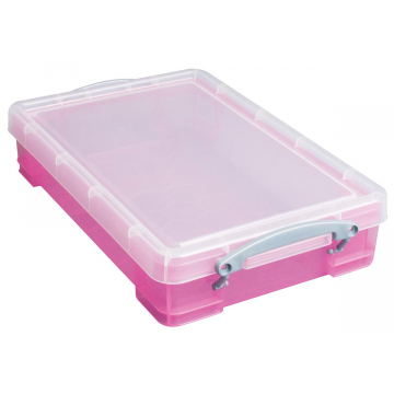 Really Useful Box 4 liter, transparant roze