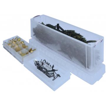 Really Useful Box 77 liter met 2 dividers, transparant