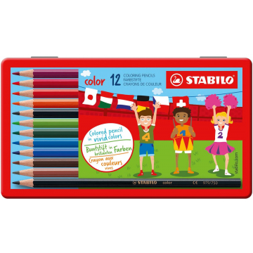 Stabilo kleurpotlood Color 12 potloden in een metalen doos