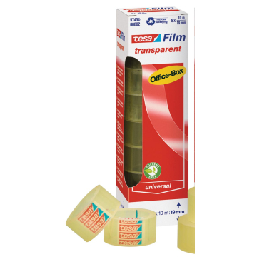 Tesa Plakband film transparant ft 19 mm x 10 m, 8 rolletjes