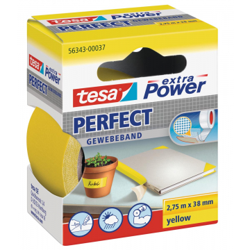 Textieltape ft 38 mm x 2,75 m, geel