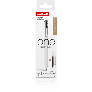 Uni-ball ONE gelroller 0,7 mm zwart, 1 roller + 3 vullingen