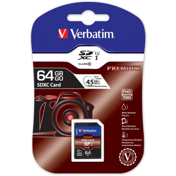Verbatim SDXC geheugenkaart, klasse 10, 64 GB