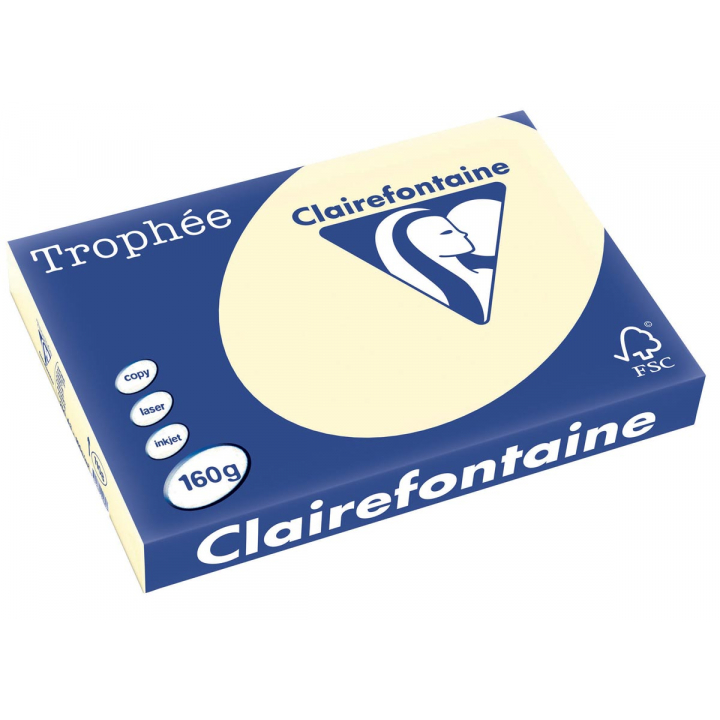 Clairefontaine Trophée Pastel, papier, A3, 160 g, 250 vel, crème kopen? - Office