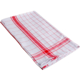 Handdoek Adalynne, ft 50 x 70 cm, geruit, rood, pak van 3 stuks