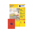 Etiket Avery Zweckform 3452 105x37mm rood 1600stuks
