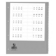 Q-CONNECT tabbladen, A4, PP, 4-gaatsperforatie, 20 tabs, grijs