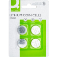 Q-CONNECT knoopcel, lithium, CR2025, blister van 4 stuks