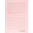 Q-CONNECT L-map met venster, 120 g/m², A4, pak van 100 stuks, lichtroze