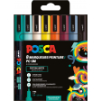 Uni POSCA paintmarker PC-3M, 1,5 mm, etui van 8 stuks in geassorteerde Retro kleuren