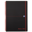 Oxford BLACK N' RED spiraalblok kunststof, 140 bladzijden ft A4, geruit 5 mm