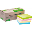 Q-CONNECT Quick Notes Recycled pastel, ft 76 x 76 mm, 100 vel, doos van 12 stuks in geassorteerde kleuren