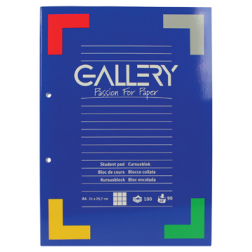 Gallery cursusblok geruit 5 mm, papier van 90 g/m²