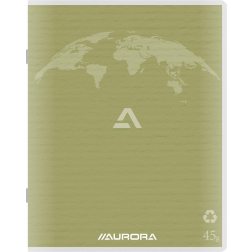 Aurora Writing 45 kladschrift uit gerecycleerd papier, 200 bladzijden, gelijnd, mosgroen