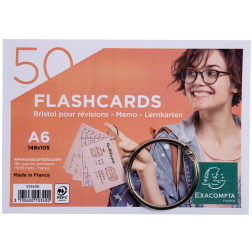 Exacompta gekleurde systeemkaarten, ft A6, gelijnd, pak van 50 stuks