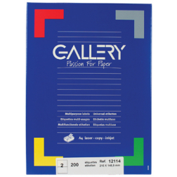 Gallery witte etiketten ft 210 x 148,5 mm (b x h), rechte hoeken, doos van 200 etiketten