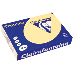 Clairefontaine Trophée Pastel, gekleurd papier, A4, 120 g, 250 vel, kanariegeel