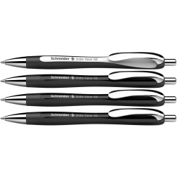 Schneider balpen Slider Rave, extra breed, blauwe inkt, zwart, doos van 3 + 1 gratis