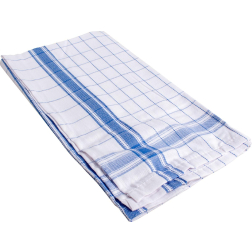 Handdoek Adalynne, ft 50 x 70 cm, geruit, blauw, pak van 3 stuks