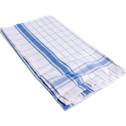 Handdoek Adalynne, ft 50 x 70 cm, geruit, blauw, pak van 6 stuks