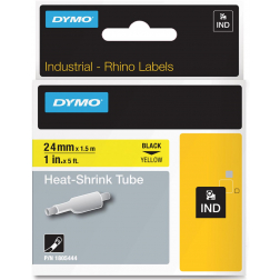 Dymo RHINO krimpkous 24 x 1,5 mm, zwart op geel