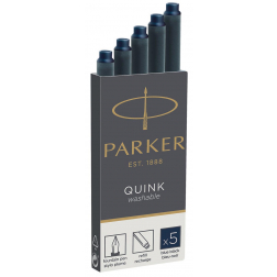Parker Quink inktpatronen blauw-zwart, doos met 5 stuks