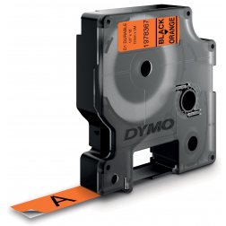Dymo duurzame D1 tape 12 mm x 3, zwart op oranje