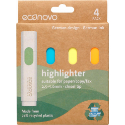 Econovo markeerstift, blister van 4 stuks, geassorteerde kleuren