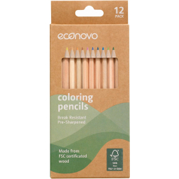 Econovo kleurpotlood, etui van 12 stuks, op blister
