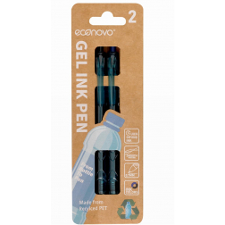 Econovo gelroller, 0,7 mm, blister van 2 stuks, zwart-blauw