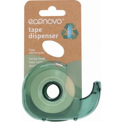 Econovo plakband, met afroller, 18 mm x 33 m, op blister in kraft