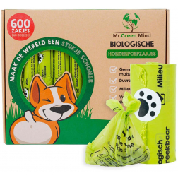 Mr. Green Mind hondenpoepzakjes Bio, groen, doos van 600 stuks