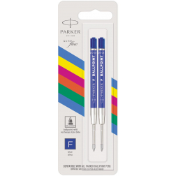 Parker Eco vulling voor balpen, fijn, blauw, blister van 2 stuks