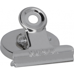 MAUL papierklem bulldogclip magnetisch 40mm blister 2 verchroomd
