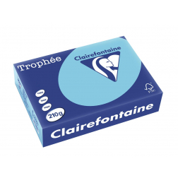 Clairefontaine Trophée Pastel, gekleurd papier, A4, 210 g, 250 vel, helblauw