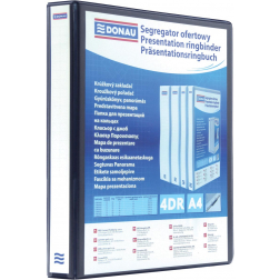 DONAU personaliseerbare ringmap, PP, ft A4, 4 D-ringen van 16 mm, zwart