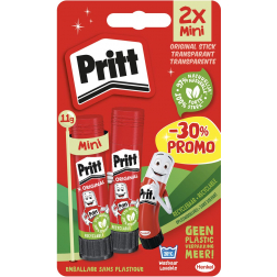 Pritt plakstift, 11 g, blister van 2 stuks, 2de aan halve prijs
