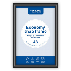 Europel clicklijst Economy, lijst 25 mm, ft A3, zwart