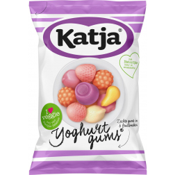 Katja Yoghurtgums snoep, zachte gums in 6 fruitsmaken, zak van 295 g