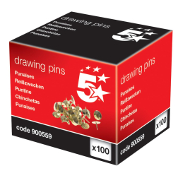 5 Star punaises koper, doos van 100 stuks