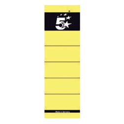 5 Star rugetiketten 8 cm, kort, geel, pak van 10