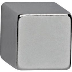 MAUL neodymium kubusmagneet 10 x 10 x 10 mm, trekkracht 3,8 kg, zilver, blister van 4 stuks