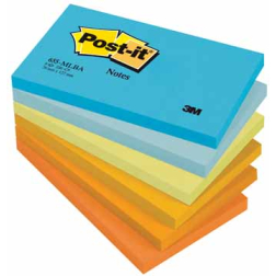 Gekleurde Post-itÂ® Notes 'Balance' ft 76 x 127 mm, pak van 6 blokken