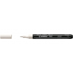 STABILO free acrylmarker T100, ronde punt, 1-2 mm, wit